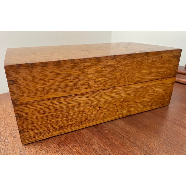 Antique Tiger Oak Library Card File Box Chairish