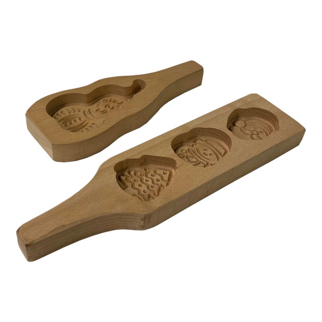 2 Pieces Wood Santa Tree Gourd Pattern Cake Soap Mold Board For Sale