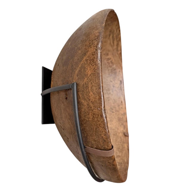 18th Century Native American Burled Ash Bowl on Custom Wall Mount For Sale - Image 4 of 12