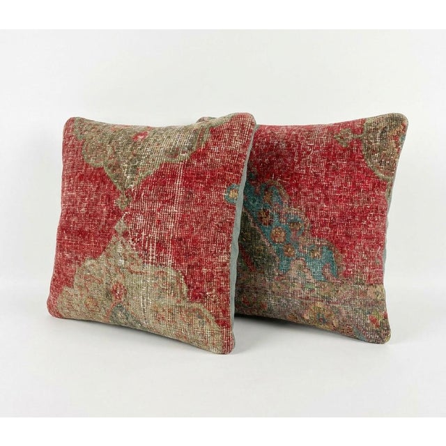 This beautiful 19'' x 19'' pillow cover set was made from authentic Turkish rug pieces. Bright colors of wool adorn the...