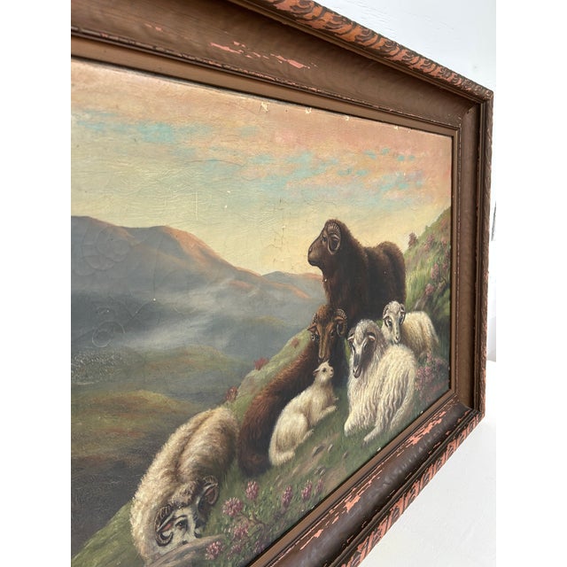 Robert Watson 19th Century Oil Painting of Scottish Highlands Sheep For Sale In Los Angeles - Image 6 of 16