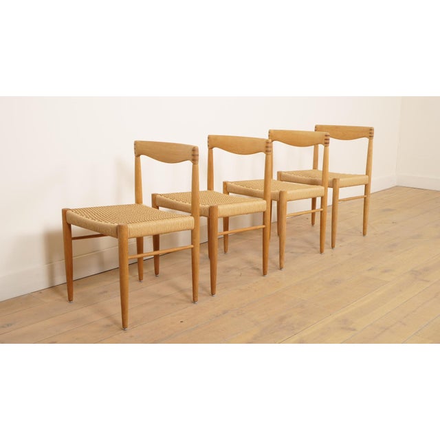 Vintage Oak Dining Chairs by H.W. Klein for Bramin, 1950s, Set of 4 For Sale - Image 11 of 15
