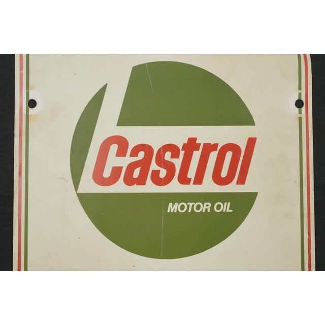 Vintage Vertical Castrol Motor Oil Lube Center Advertising Sign For Sale - Image 4 of 7