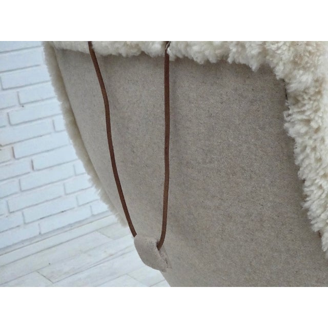 Vintage Danish Rocking Chair in Sheepskin, 1970s For Sale - Image 9 of 18