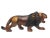 Vintage Hand Carved Wood Lion Statue Wild Cat Animal Wood Sculpture For Sale