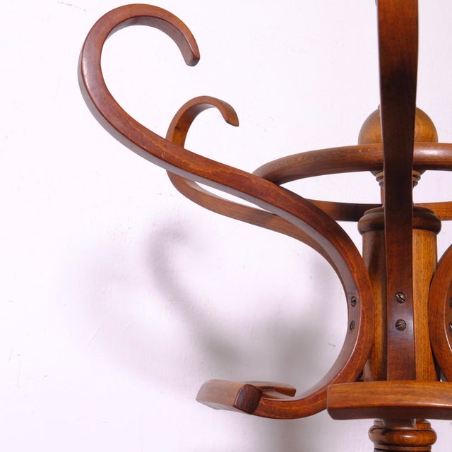 Vintage Curved Beech Coat Stand, 1970s For Sale - Image 6 of 16