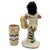 Mid-century two-piece ceramic set captures the mid-century Polynesian Pop aesthetic. It features a graceful performer in a...