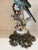 Late 20th Century Bronze and Porcelain Parrot Candlesticks - a Pair For Sale - Image 4 of 5