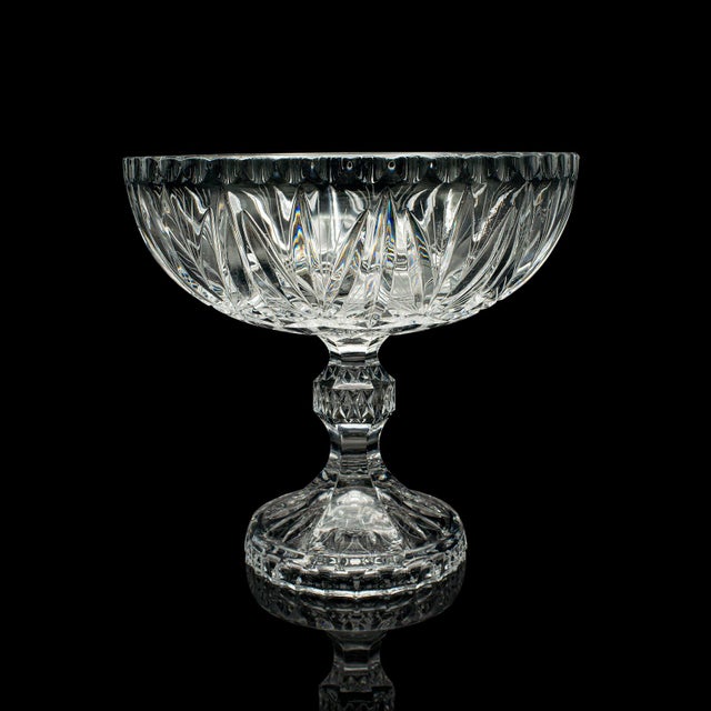 Mid 20th Century 1950's Vintage Crystal Footed Grape Bowl For Sale - Image 5 of 11