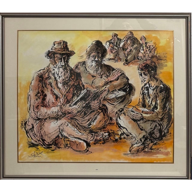 Jossi Stern, Old City Jerusalem City Walls landscape Scene Painting, Judaica For Sale