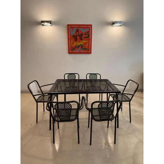 Black René Malaval Vintage Set of 6 Garden Chairs, Circa 1955 For Sale - Image 8 of 15