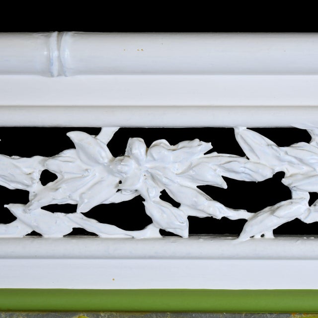 Chinoiserie Faux Bamboo Floral and Crane Art For Sale - Image 3 of 4