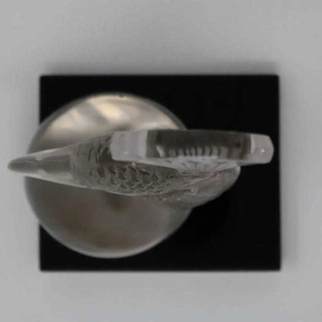 1920s Rene Lalique Glass 'Tete De Paon' Peacock Car Mascot For Sale - Image 11 of 13