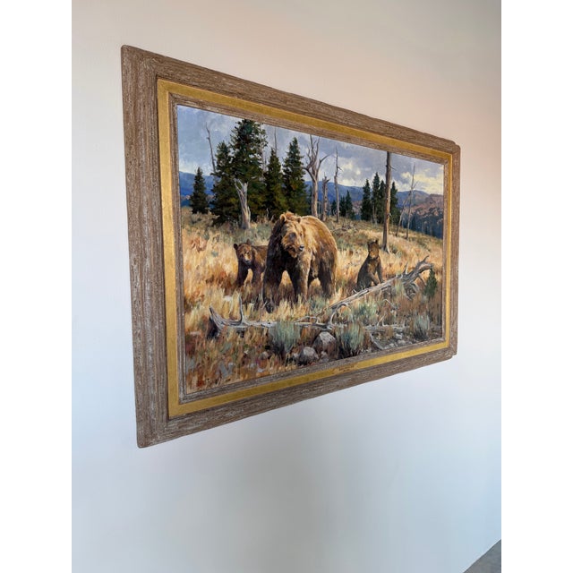 An outstanding original oil on Masonite painting titled “Watchful Eye” by American artist Brian A. Grimm (b. 1968), signed...