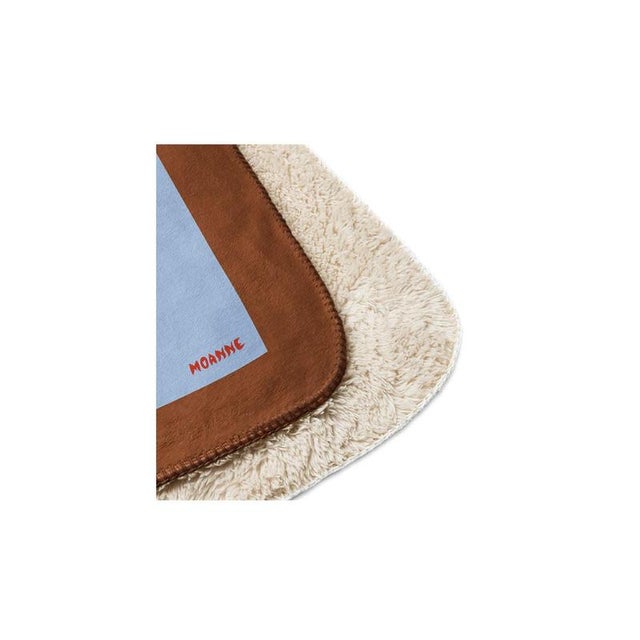 Boreal Blanket with Brown/Light Blue Frame by Moanne For Sale - Image 4 of 5