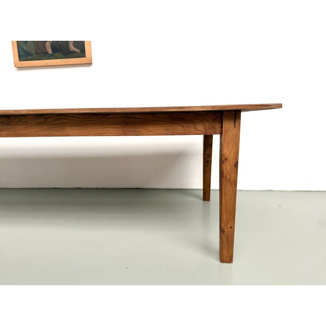 Wood Large Farmhouse Table in Oak, 1950s For Sale - Image 7 of 18
