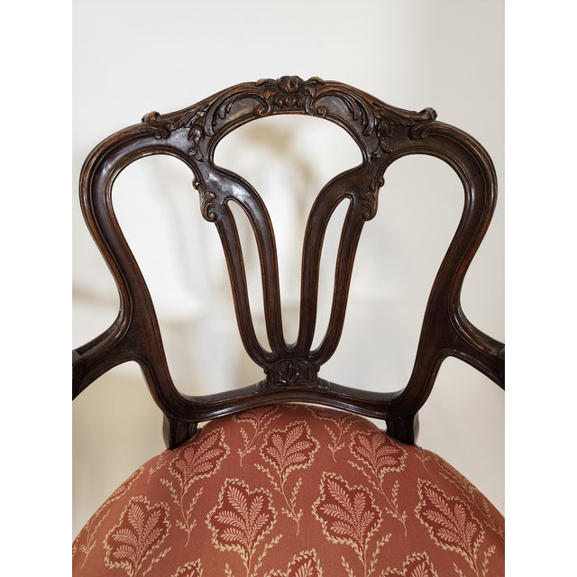 Vintage French Style Carved Armchairs - Pair For Sale In New York - Image 6 of 12