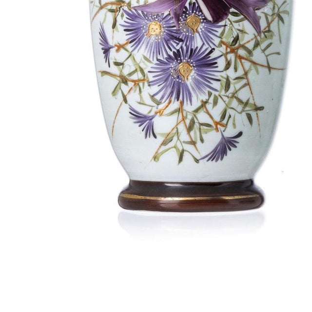 Crystal and Opal Glass Vases, Set of 2 For Sale - Image 3 of 6
