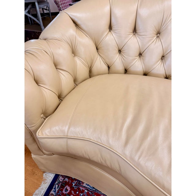 Century Furniture Century Furniture Butterscotch Leather Tufted Chesterfield Sofa For Sale - Image 4 of 7