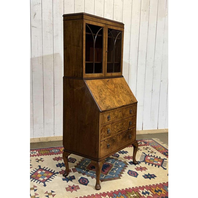 English Writing Desk in Walnut Burl, 1930s For Sale - Image 9 of 18