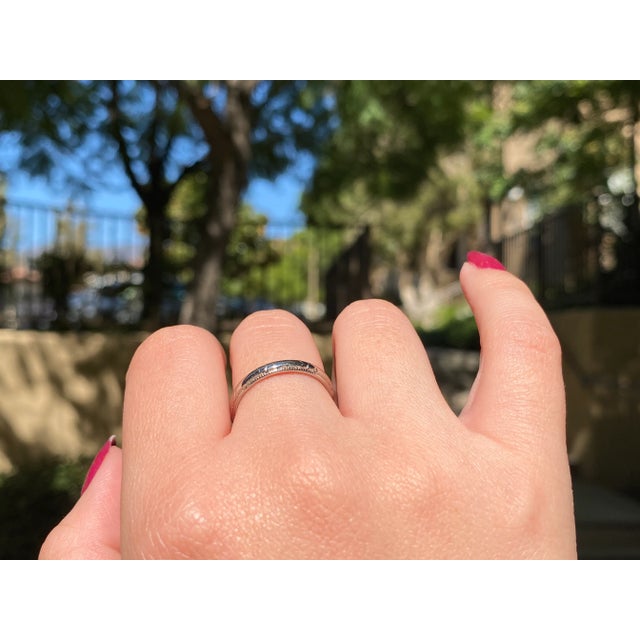 Art Deco White Gold Jr Wood Ring, Size 6.75 For Sale - Image 4 of 5
