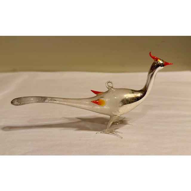 Bimini Glass Antique Bimini Hand-Blown Glass Pheasant Bird Ornament For Sale - Image 4 of 6