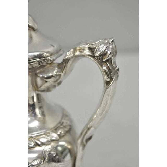 Antique Art Nouveau Rogers Smith Silver Plated Swan Coffee Creamer Small Tea Pot For Sale In Philadelphia - Image 6 of 12