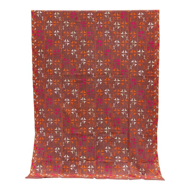 Mid-Century Punjabi Phulkari Throw For Sale
