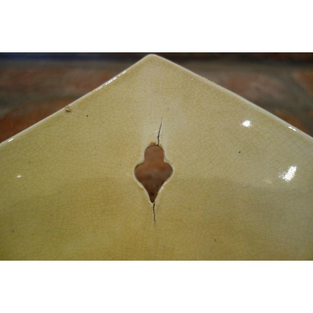 Ceramic Antique French Majolica Barbotine Wall Pocket Flower Vase 19th Century Confetti For Sale - Image 7 of 13