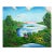 Sunrise on the Horizon, Idyllic 1930's Landscape, 20x24, Signed Rare Work by Eloisa Rodriguez Schwab For Sale