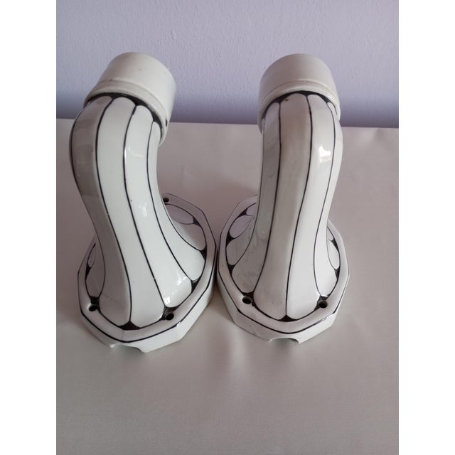 Art Noveau Appliques in Brunquell Porcelain, Germany, 1960s, Set of 3 For Sale - Image 12 of 18