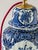 Boch Frères Large Delft Blue Table Lamps, New Red Velvet Shades, Set of 2 For Sale - Image 3 of 13