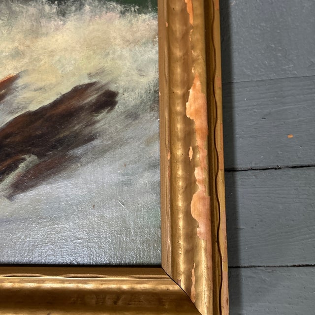 1960s 1960’s Original Impressionist Sunset Seascape Painting For Sale - Image 5 of 7