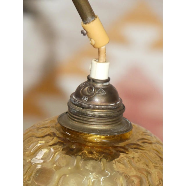 Mid-Century Tripod Floor Lamp in Brass & Glass, 1950s For Sale - Image 9 of 13