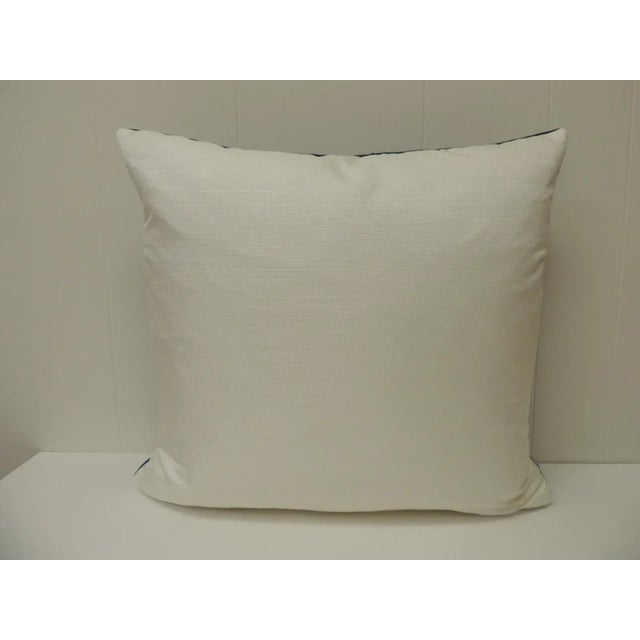 African Blue and White Square Decorative Pillow With white silk backing. Feather/down insert Hand stitched closure Size:...