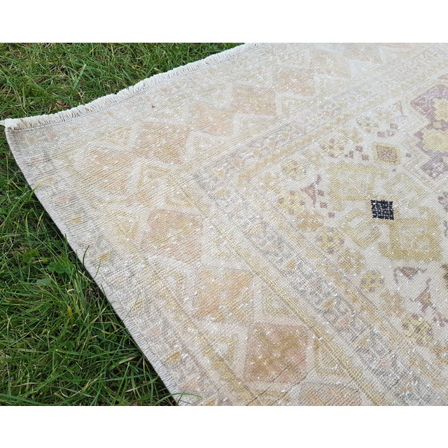 Turkish Soft Colored Oushak Carpet, 1970s 3'7'' X 5'7'' /43'' x 67'' / 110 X 170cm Hand woven with high quality pure wool...