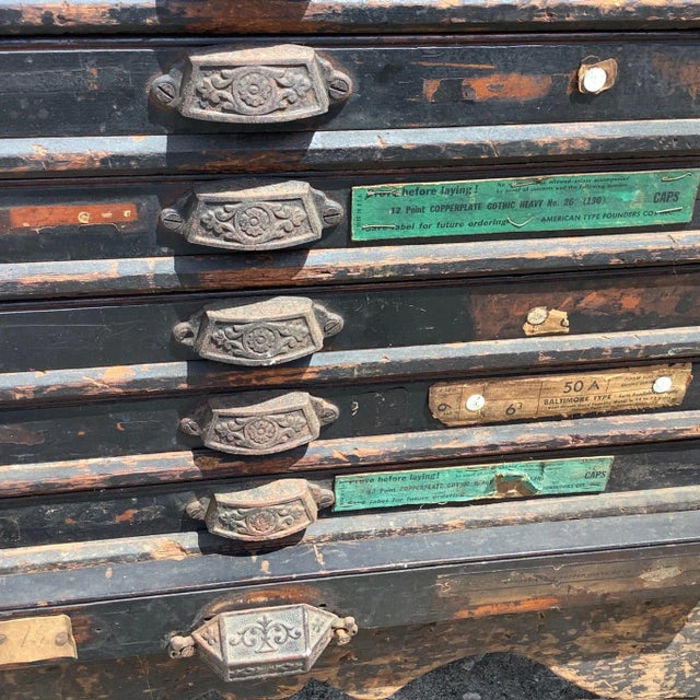 Antique Printers Case With 12 Typesetter Trays For Sale - Image 10 of 16