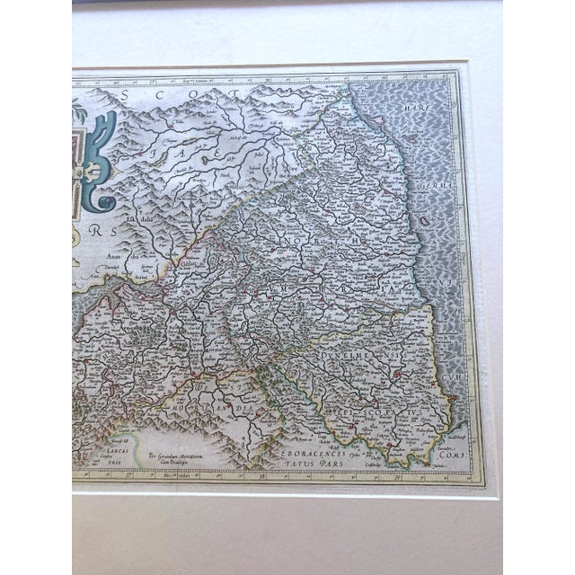 Decorative Early Hand-Colored Map of the Northumbria, Cumberlandia With Frame For Sale In New York - Image 6 of 8