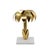 New special order item. Not vintage. IRON PALM TREE CANDLE HOLDER IN GOLD LEAF FINISH ON WHITE MARBLE BASE *Marble is a...