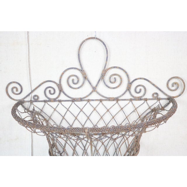 French 19th Century Wire Wall Basket For Sale - Image 9 of 10