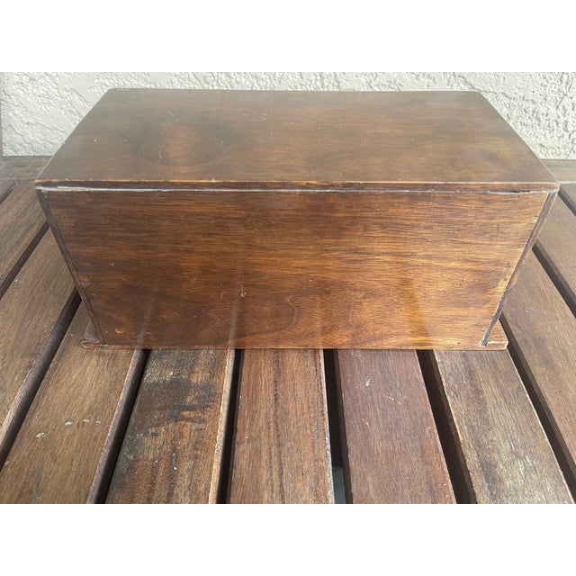 Mid 20th Century Japanese Walnut 2-Drawer Sewing Jewelry Box For Sale - Image 4 of 5