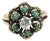 14k Gold Diamond and Turquoise Cocktail Ring Vintage For Sale