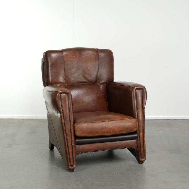 Vintage Art Nouveau Sheepskin Armchair For Sale - Image 14 of 14