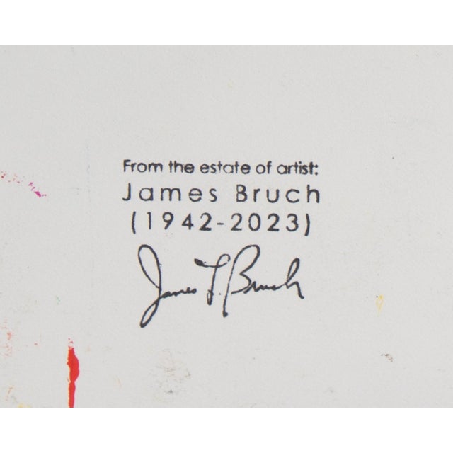 Yellow Abstract Acrylic and Watercolor on Paper Painting by James L. Bruch For Sale - Image 8 of 9