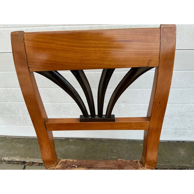Pair of Antique Cherrywood Biedermeier Side Chairs For Sale - Image 9 of 12