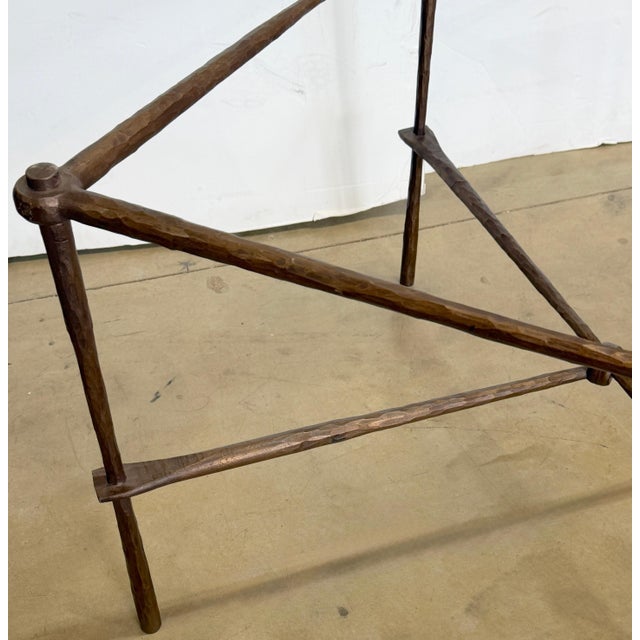 Giovanni Banci for Hermès Hammered Iron & Breccia Rossa Marble Table, Circa 1990 For Sale - Image 9 of 18