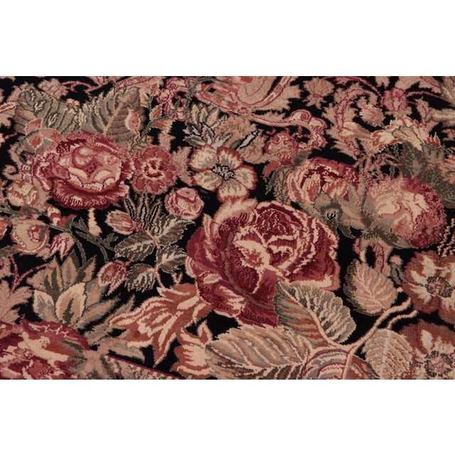 Art Nouveau 1990's Pak-Persian Black/Brown Wool Rug - 8'1'' X 10'10'' For Sale - Image 4 of 9