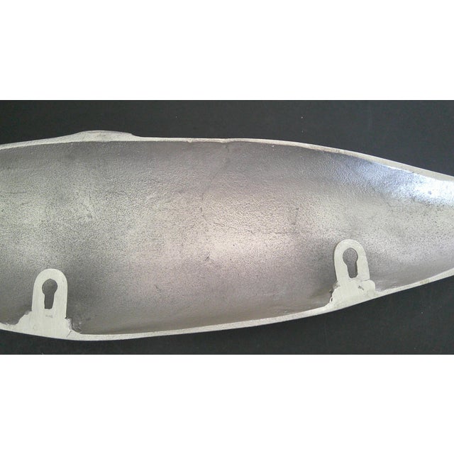 Metal Vintage Style Silver Metal Fish Wall Hanging Sculpture For Sale - Image 7 of 12