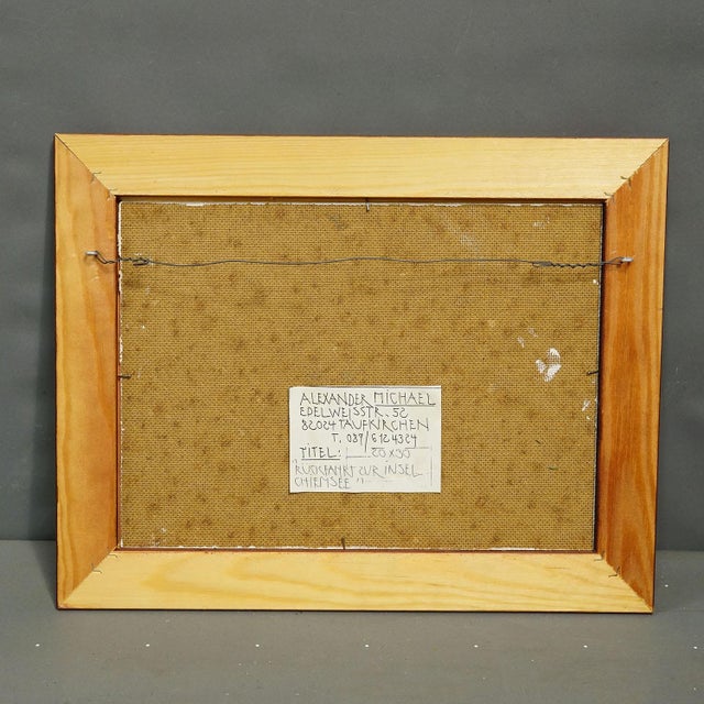 Oil Painting by Alexander Michael - 'Return to the Island', Lake Chiemsee For Sale - Image 6 of 7