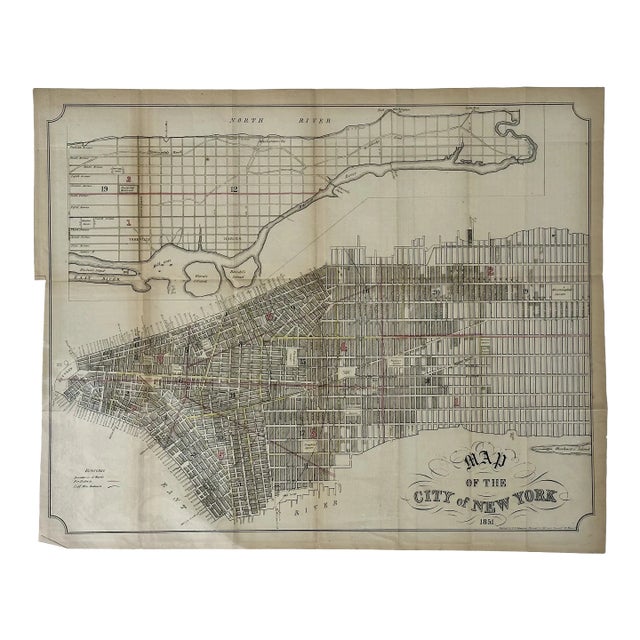 New York City Lithograph, 1851 – Original From Valentine’s Manual (21 × 17¼ In.) For Sale